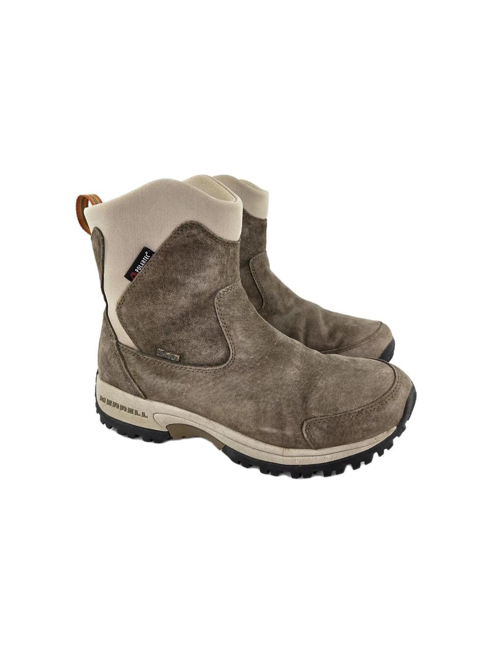 Merrell Tundra Waterproof Thinsulate Polartec Boots US 7.5 Dark Taupe Boot